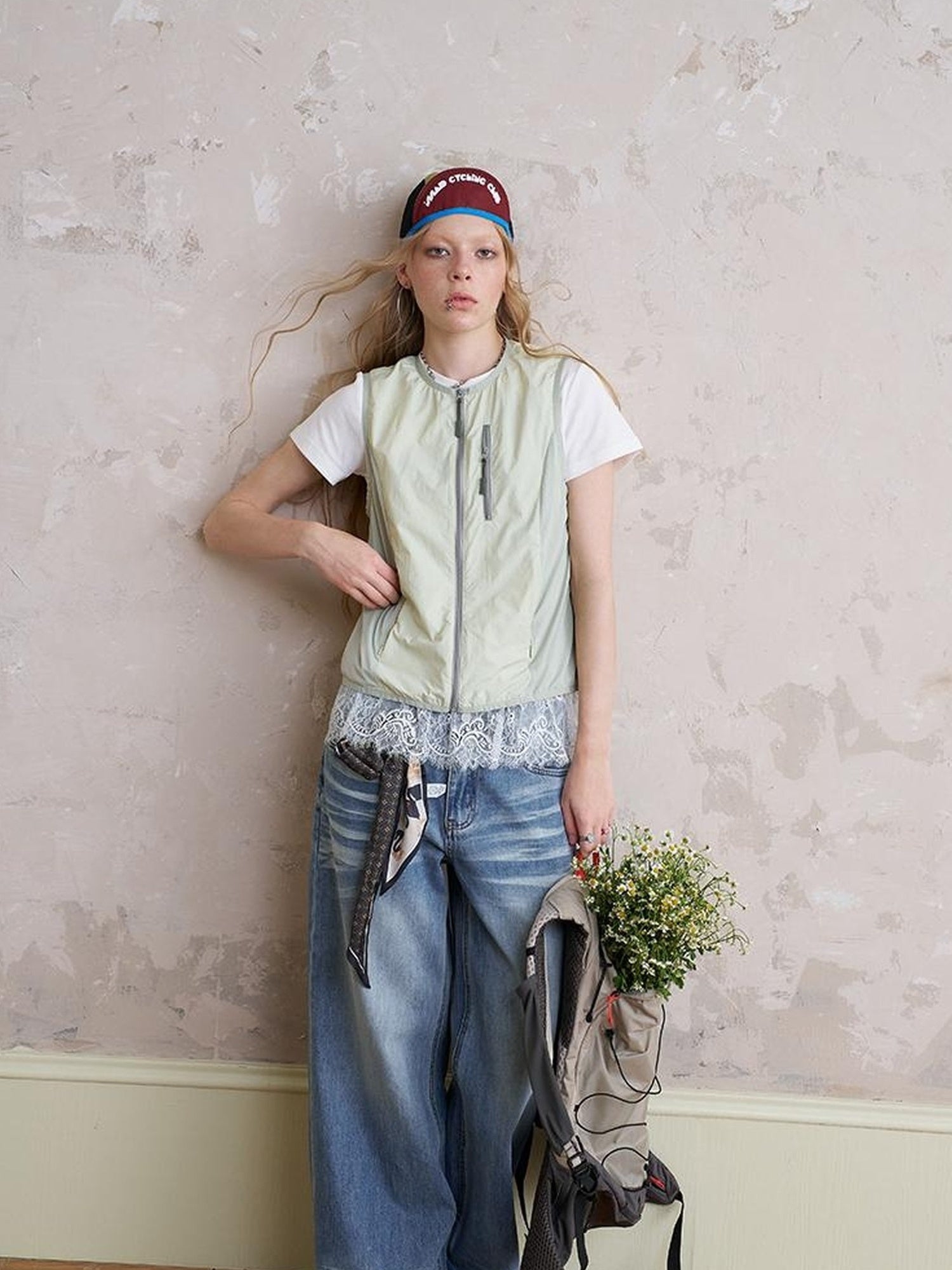 DIDDI MODA Pop Bow Sunproof Spliced Vest