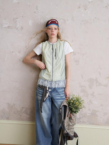 DIDDI MODA Pop Bow Sunproof Spliced Vest