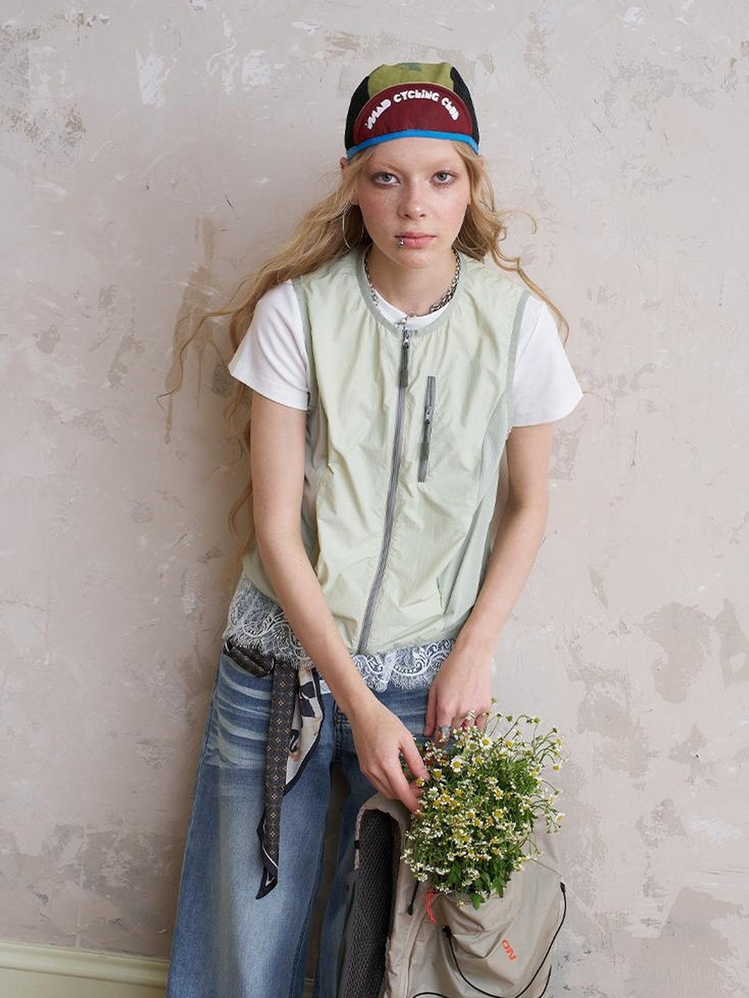 DIDDI MODA Pop Bow Sunproof Spliced Vest
