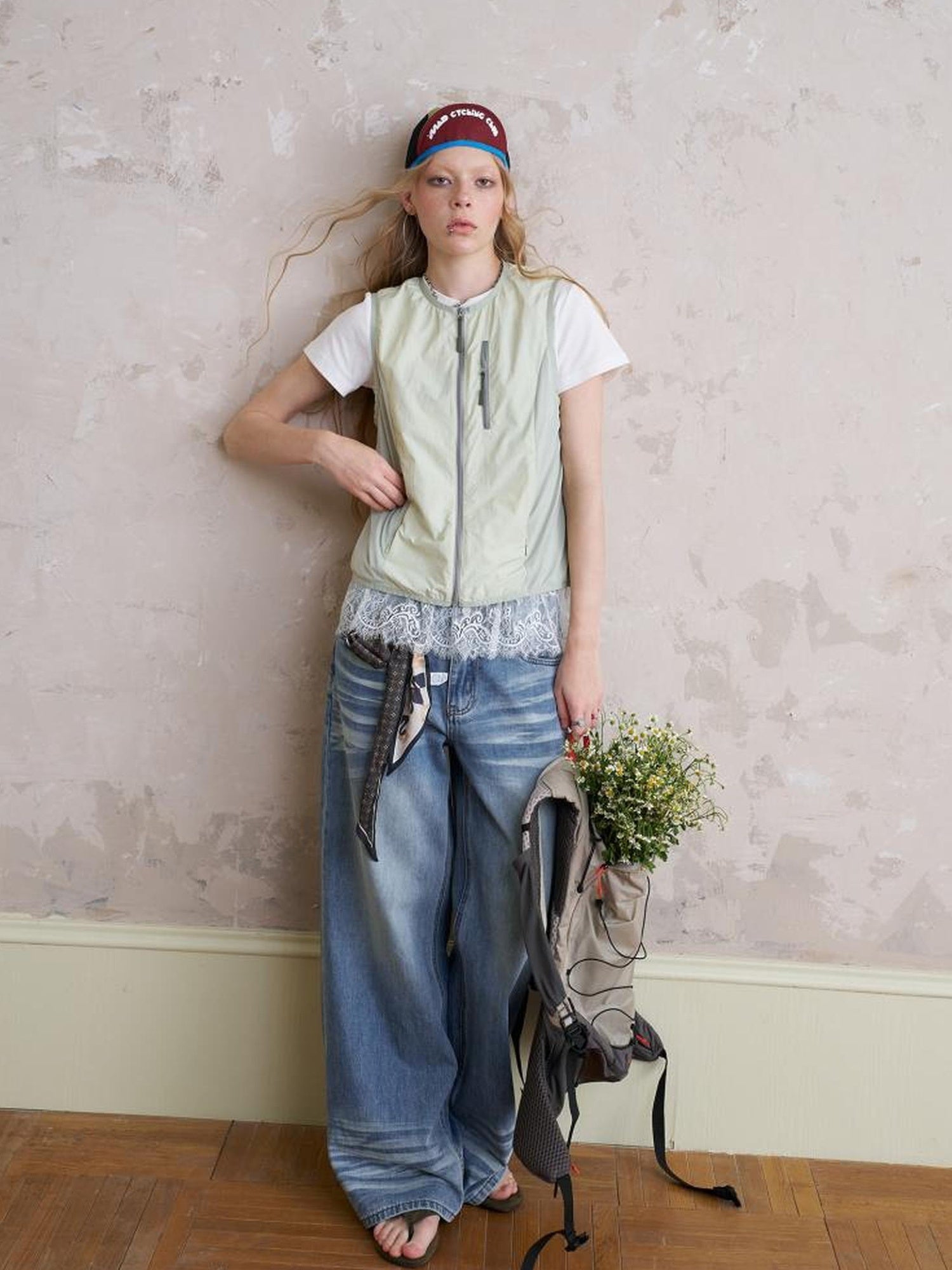 DIDDI MODA Pop Bow Sunproof Spliced Vest