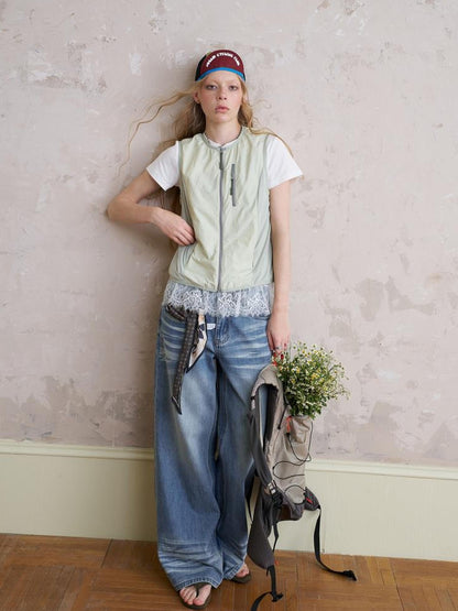 DIDDI MODA Pop Bow Sunproof Spliced Vest