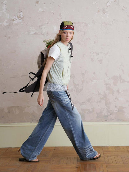 DIDDI MODA Pop Bow Sunproof Spliced Vest