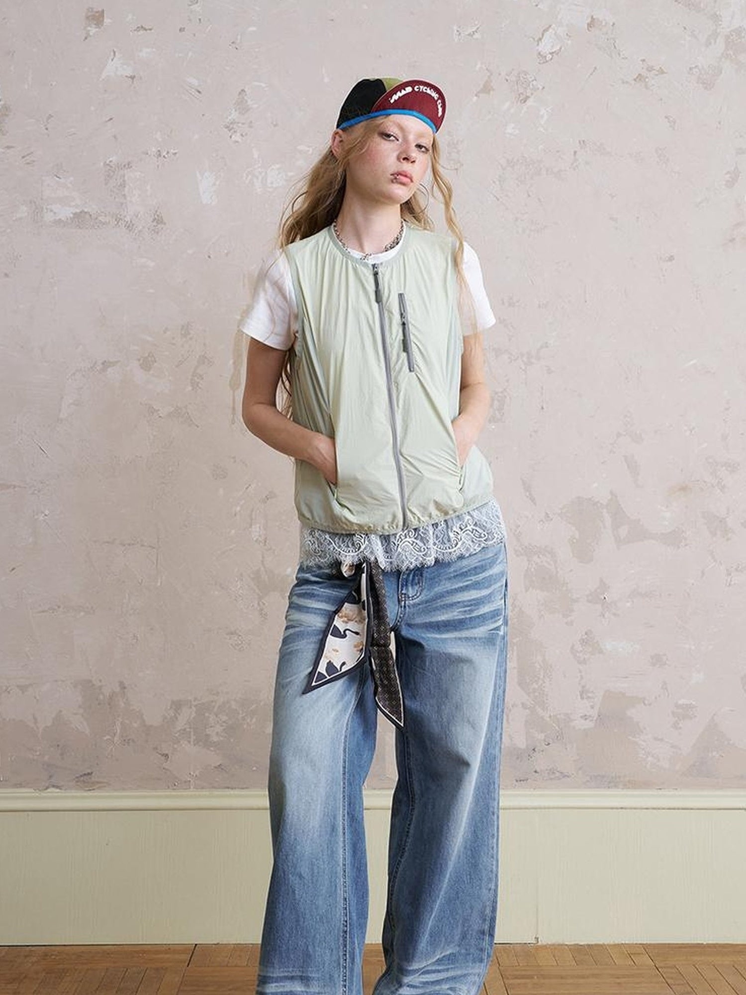DIDDI MODA Pop Bow Sunproof Spliced Vest