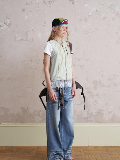 DIDDI MODA Pop Bow Sunproof Spliced Vest