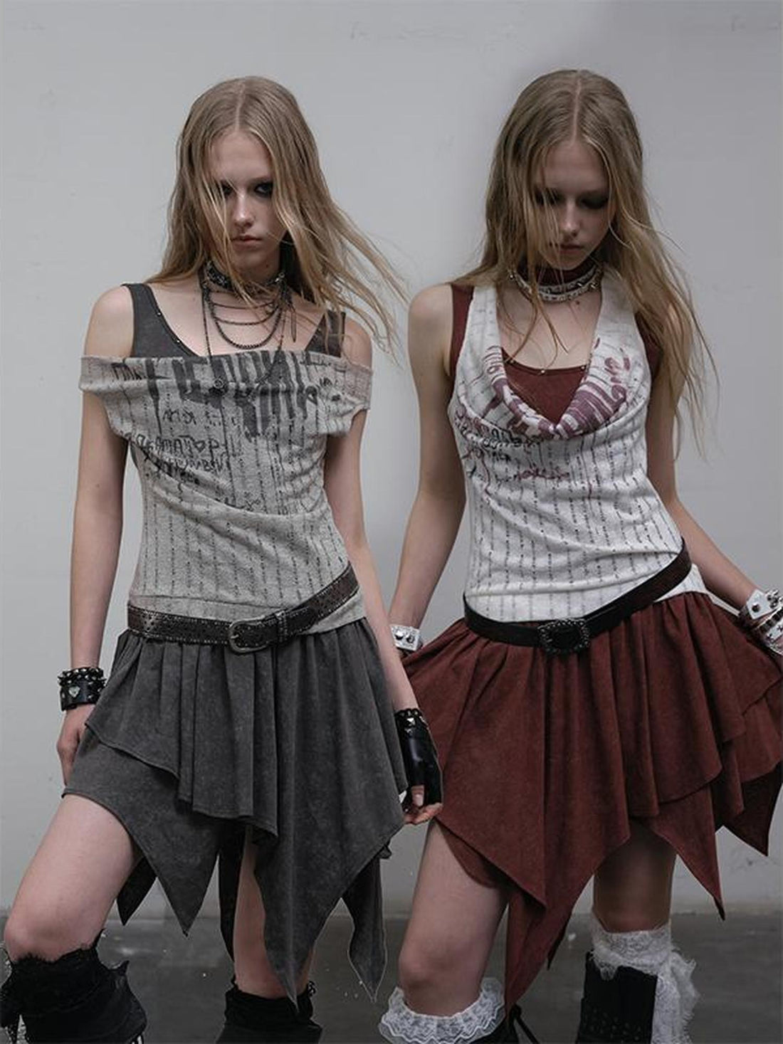 Post-Apocalyptic Punk Patchwork Asymmetrical Dress