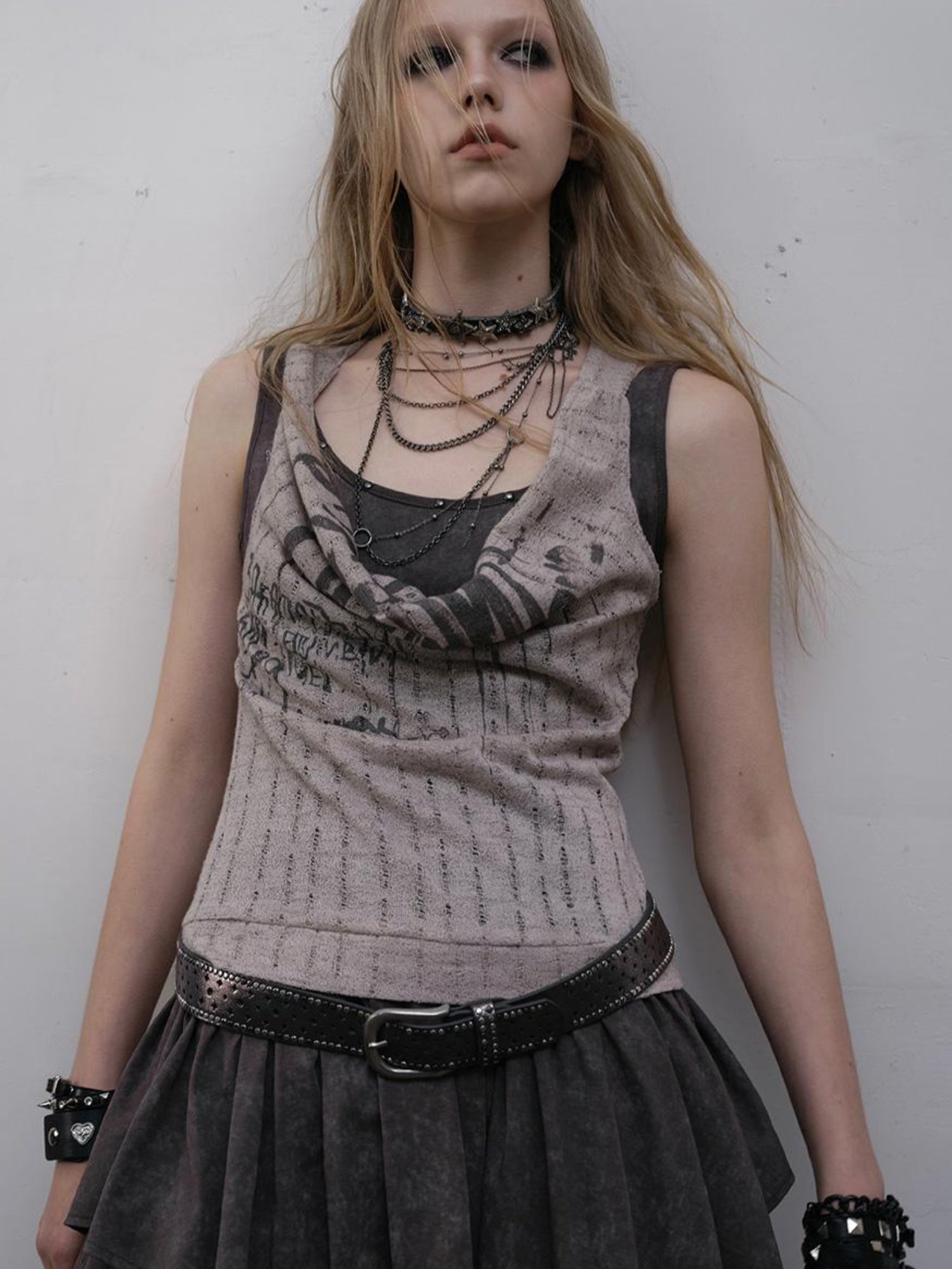 Post-Apocalyptic Punk Patchwork Asymmetrical Dress