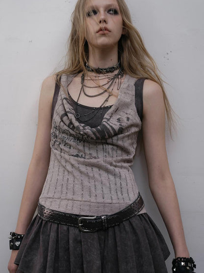 Post-Apocalyptic Punk Patchwork Asymmetrical Dress