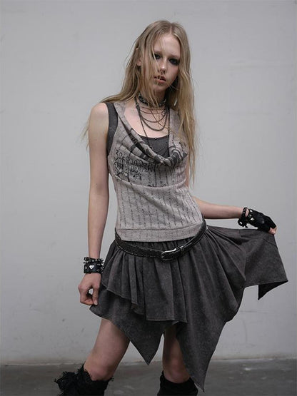 Post-Apocalyptic Punk Patchwork Asymmetrical Dress