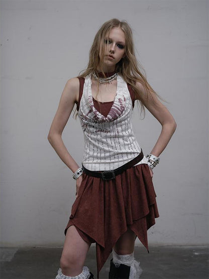Post-Apocalyptic Punk Patchwork Asymmetrical Dress