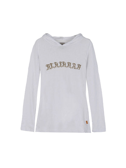 Summer Cool Long Sleeve Hooded Split Hem T Shirt