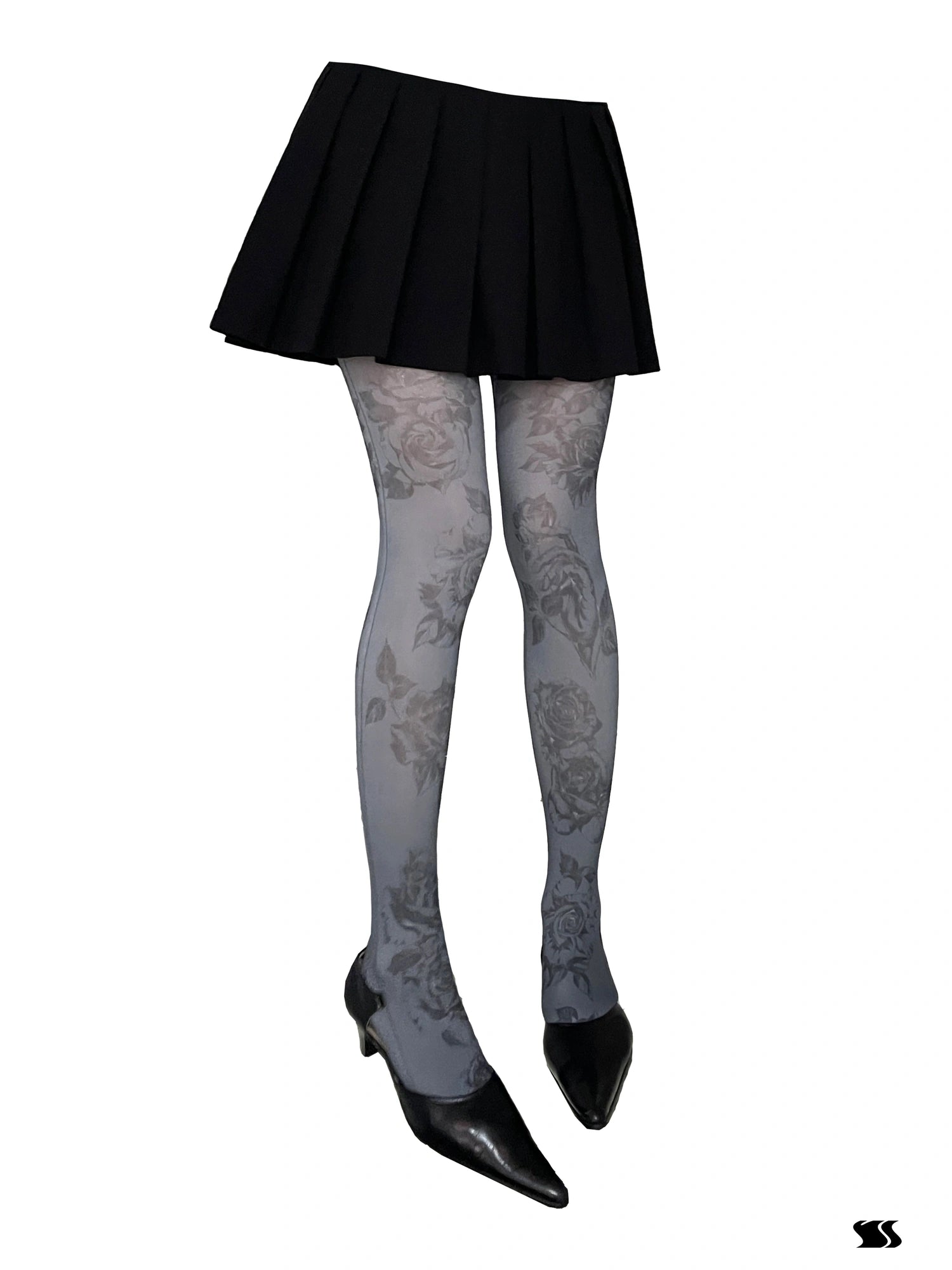 Print Tights With Contrast Crotch Design