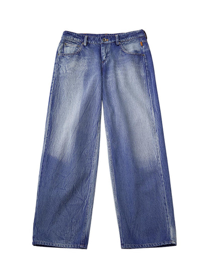 Achihara Radish Ice Washed High-Waist Wide-Leg Jeans