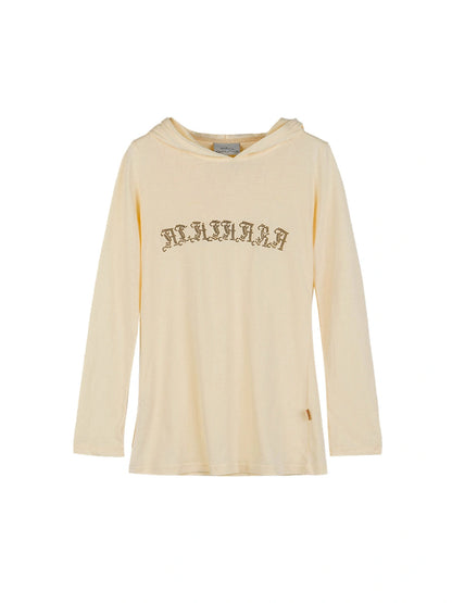 Summer Cool Long Sleeve Hooded Split Hem T Shirt