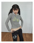 Achihara Universe Stripe Hoodie Soft Vintage Print Tee