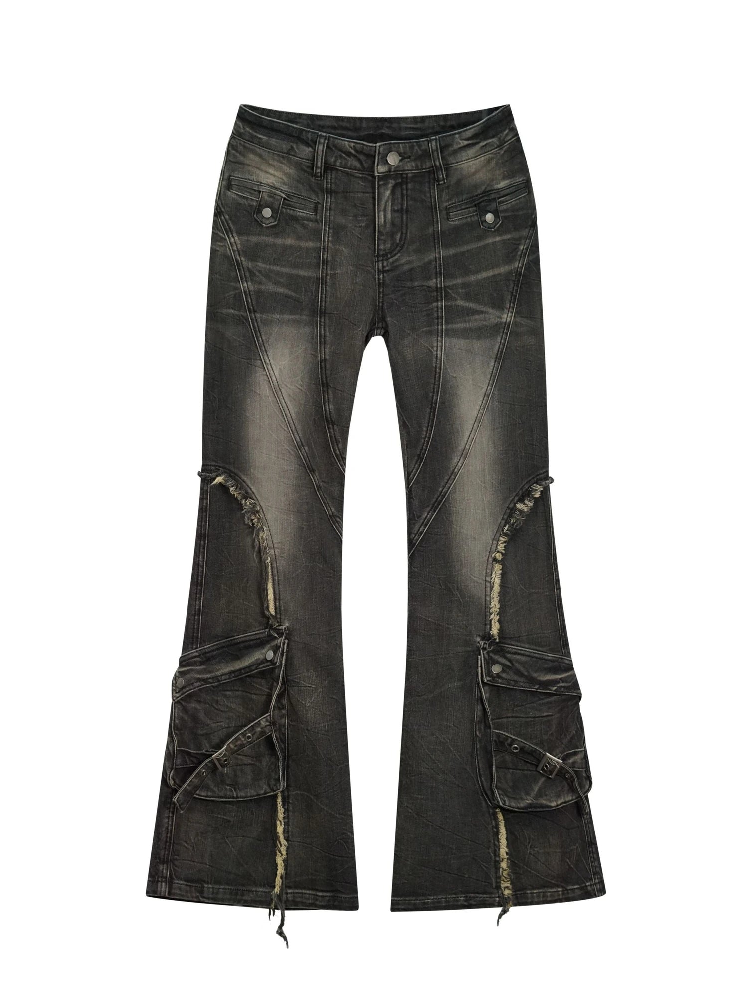 Vintage Distressed Flared Jeans