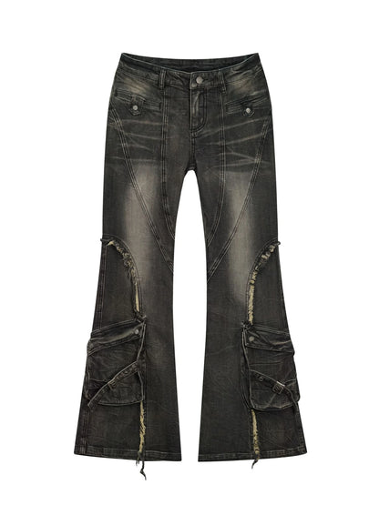 Vintage Distressed Flared Jeans