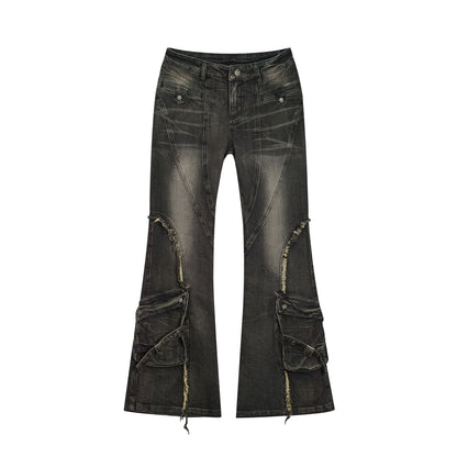 Update c Vintage Distressed Flared Jeans