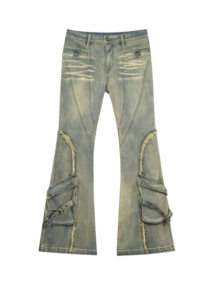Vintage Distressed Flared Jeans