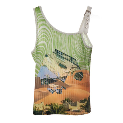 YOSHUYUKI Y2k Stripe Jacquard Slim Fit Vintage Vest