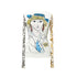 YOSHUYUKI Retro Navy Print Knit Top With Floral Sleeves V Neck T Shirt Long Sleeve