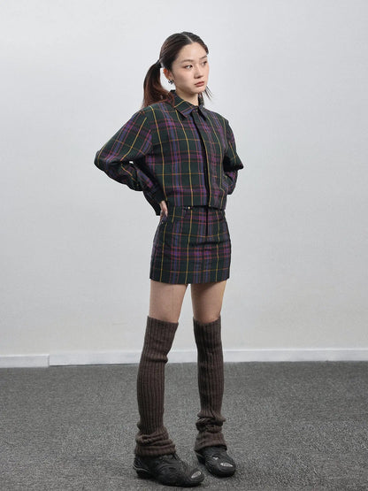 Imagine Inspired Grid Shirt &amp; Pencil Skirt Set
