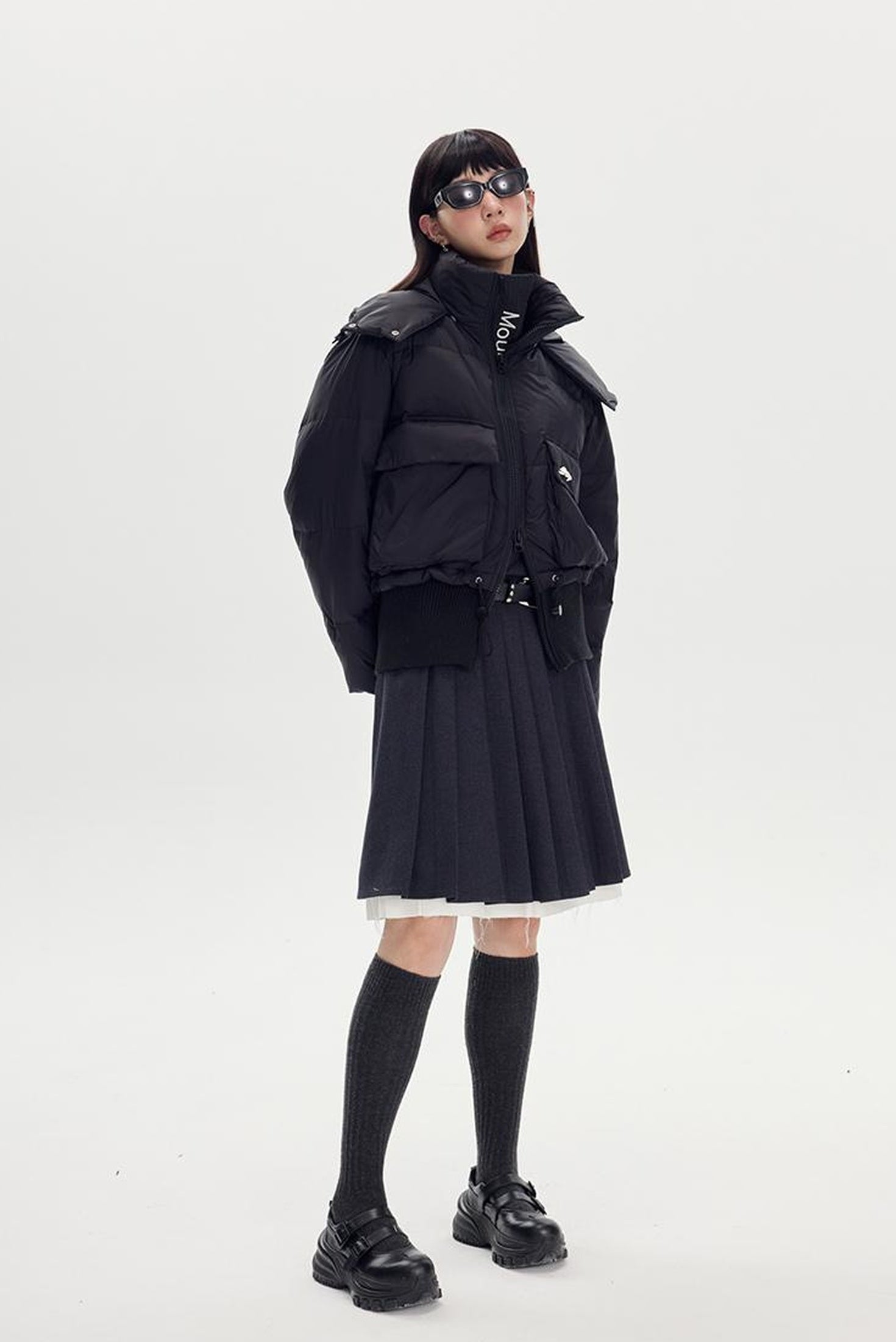 DIDDI MODA Puffy Cropped Quilted Jacket With Wide Ribbing