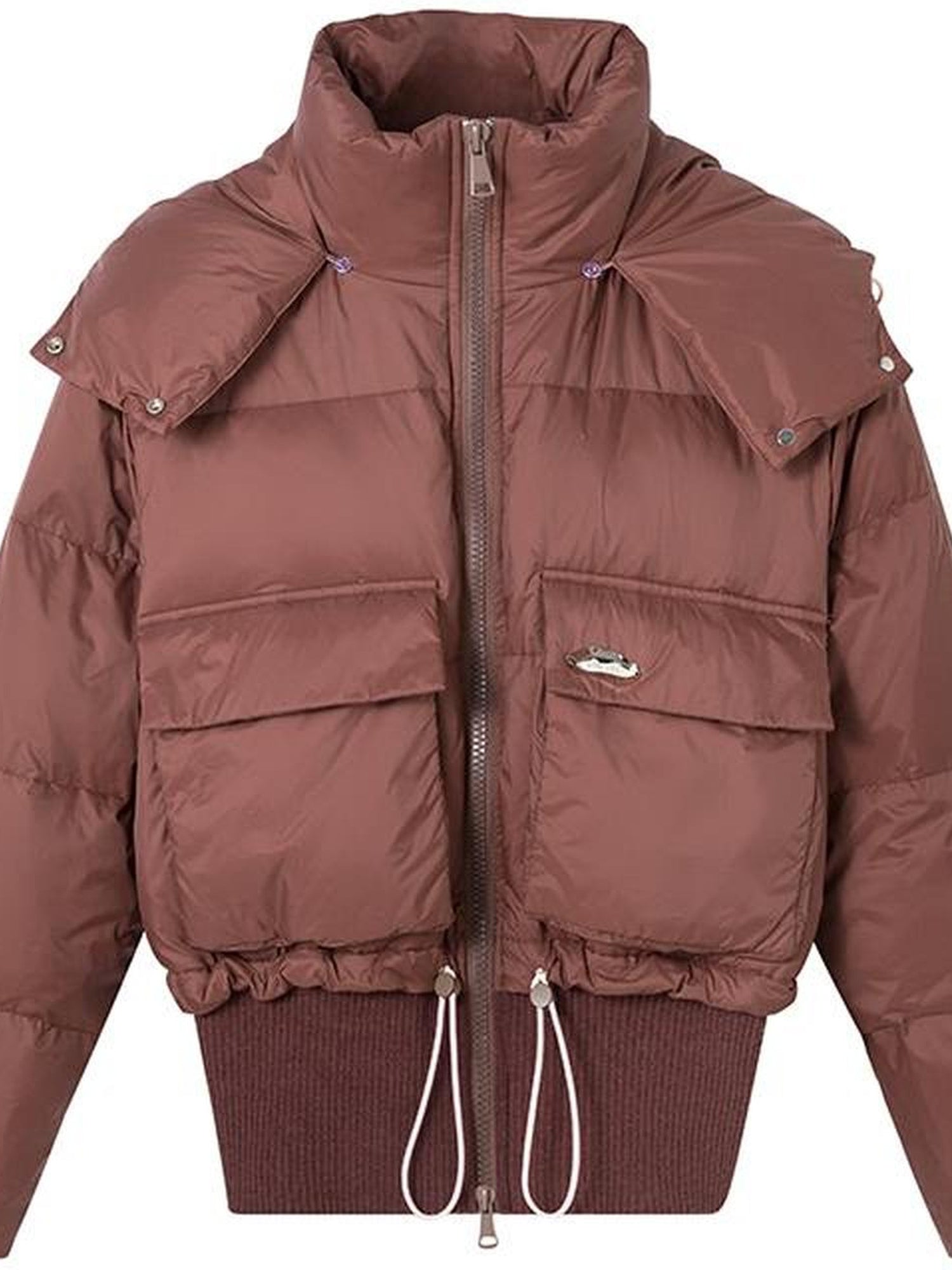 DIDDI MODA Puffy Cropped Quilted Jacket With Wide Ribbing