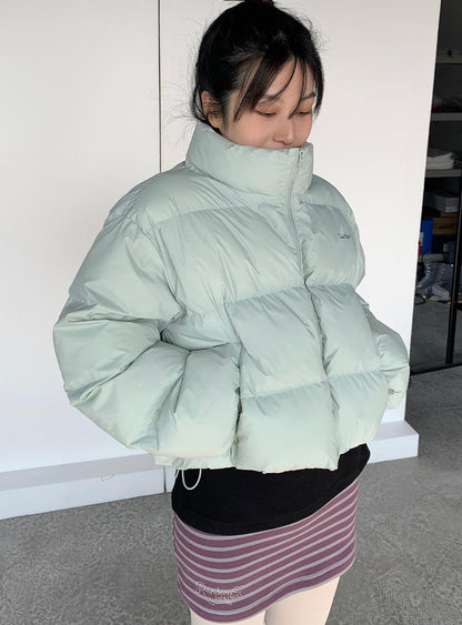 Puffy Mint Green Salt Short Puffy Coat Winter Jacket