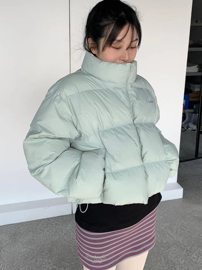 Puffy Mint Green Salt Short Puffy Coat Winter Jacket