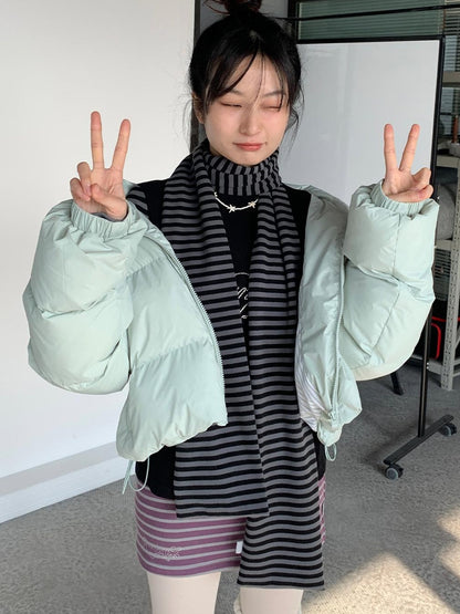 Puffy Mint Green Salt Short Puffy Coat Winter Jacket