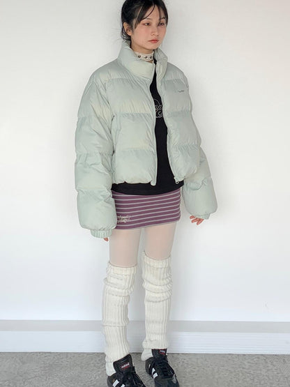 Puffy Mint Green Salt Short Puffy Coat Winter Jacket
