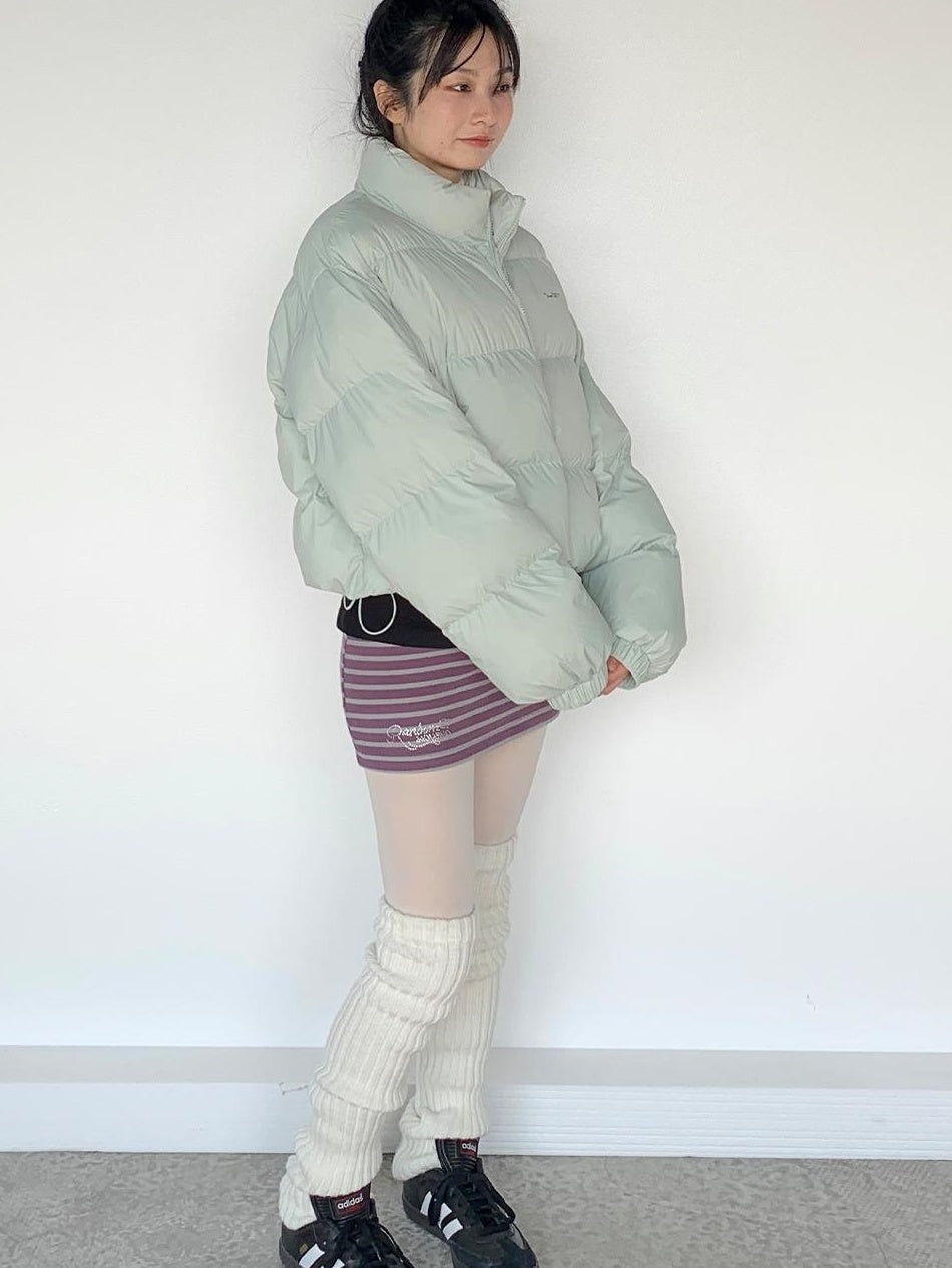 Puffy Mint Green Salt Short Puffy Coat Winter Jacket