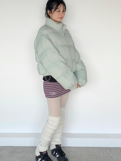 Puffy Mint Green Salt Short Puffy Coat Winter Jacket