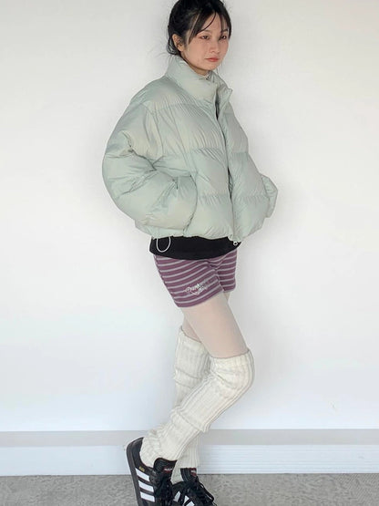 Puffy Mint Green Salt Short Puffy Coat Winter Jacket