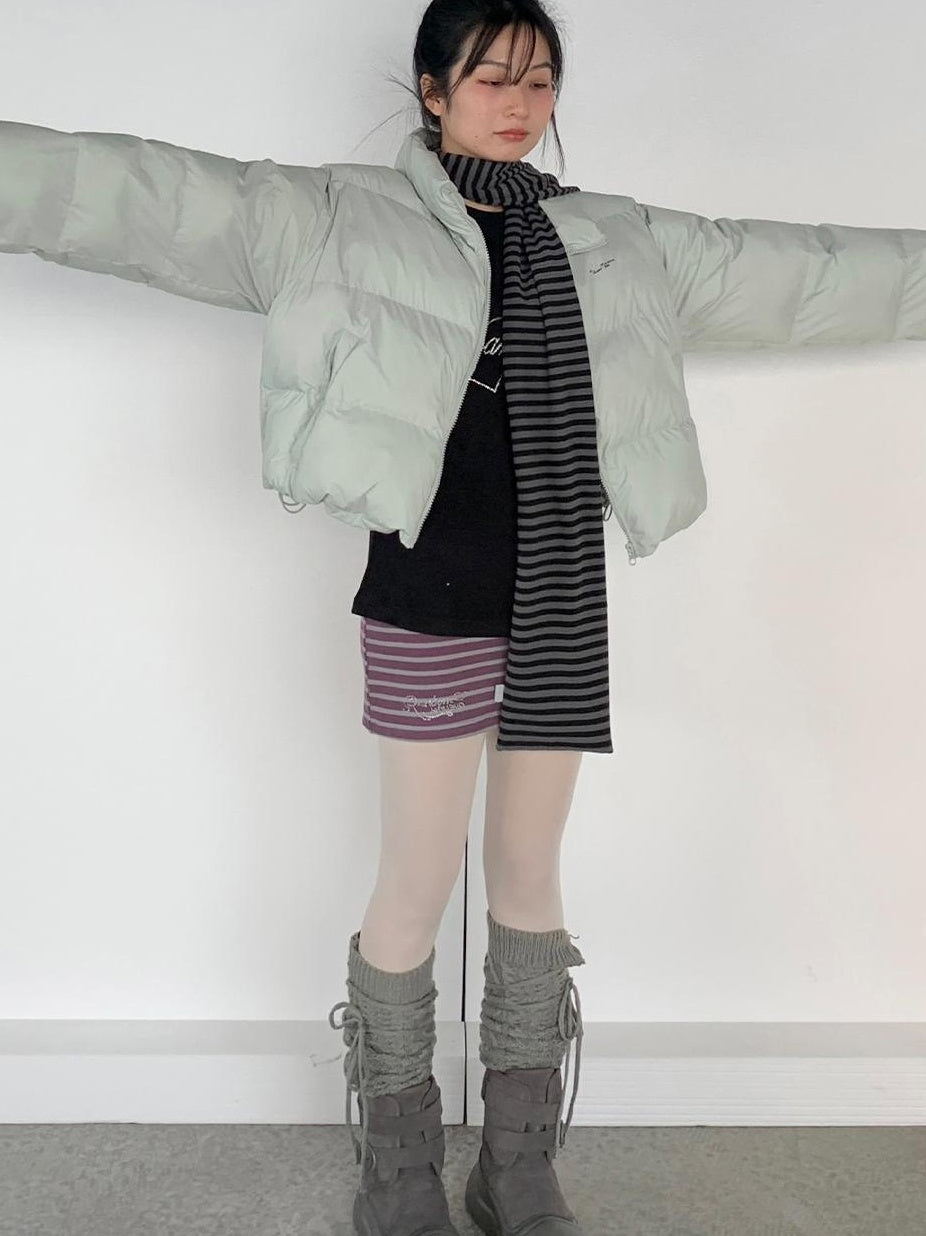 Puffy Mint Green Salt Short Puffy Coat Winter Jacket