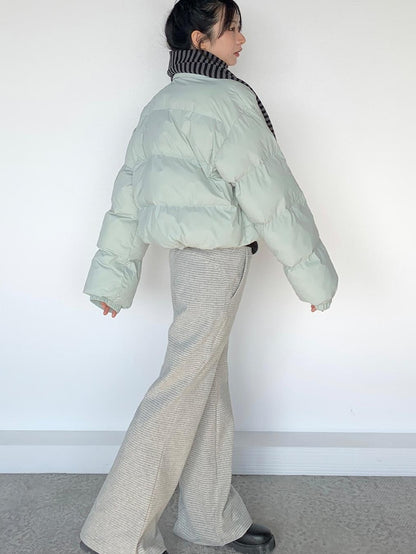 Puffy Mint Green Salt Short Puffy Coat Winter Jacket