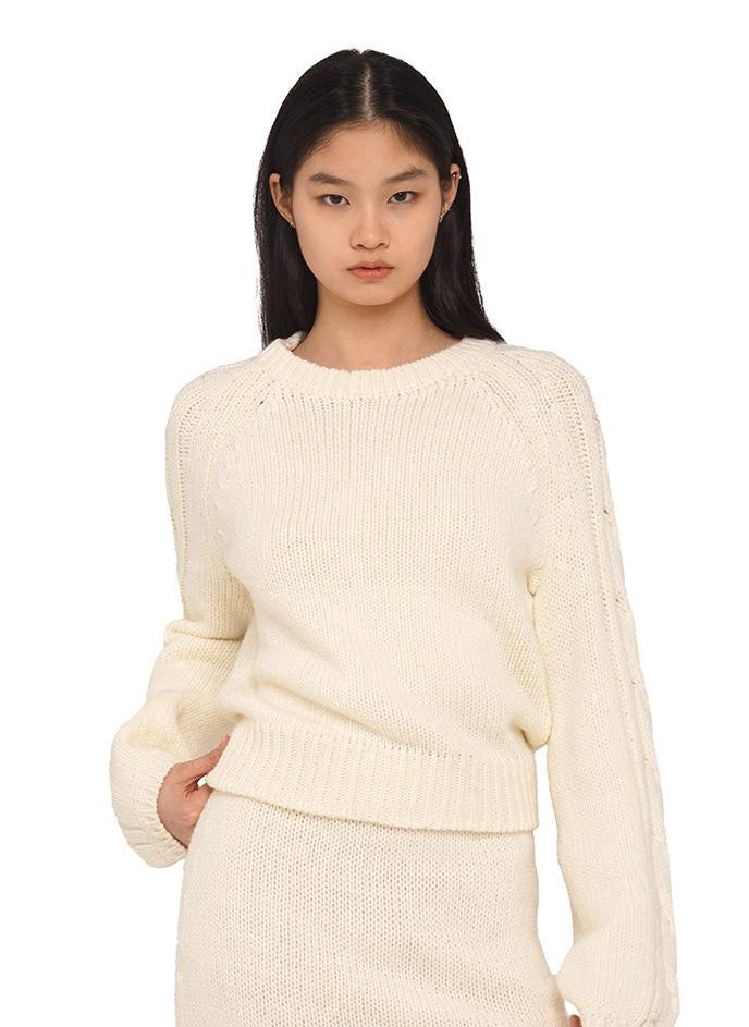 Pullover Raglan Sweater &amp; Skirt Set