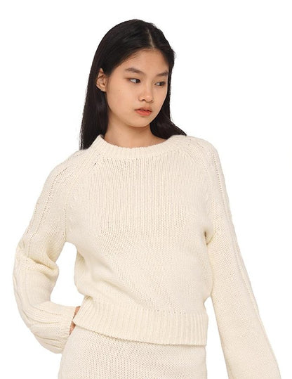 Pullover Raglan Sweater &amp; Skirt Set