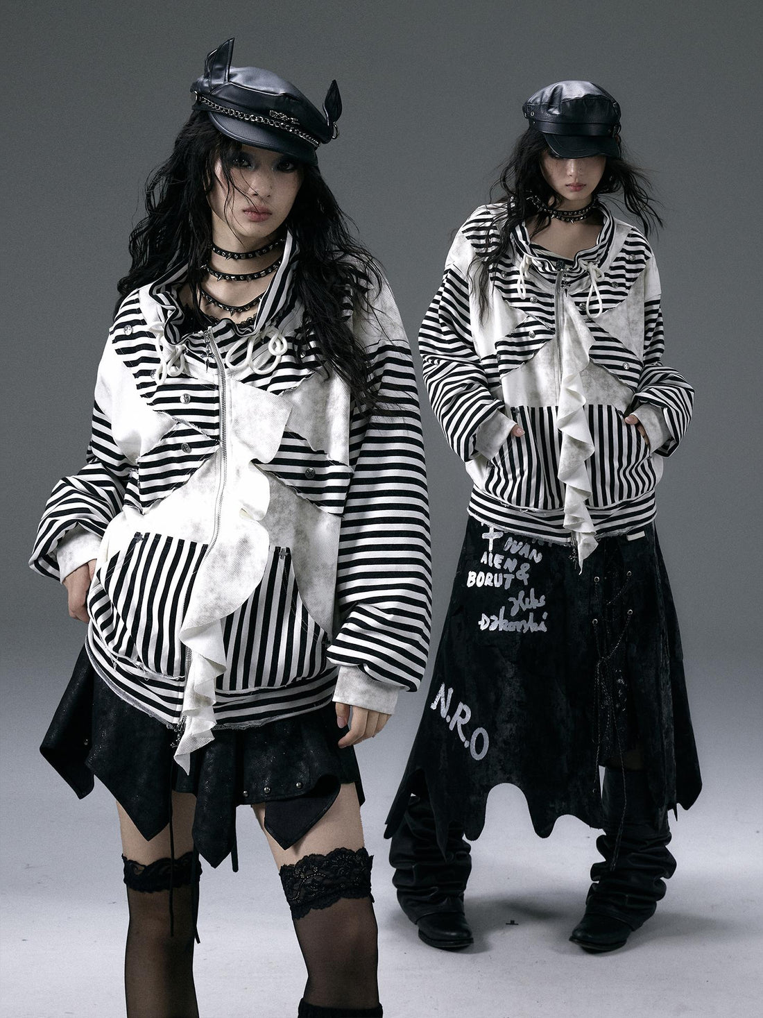 Punk Aesthetic Loose Fleece Peplum Hoodie Coat