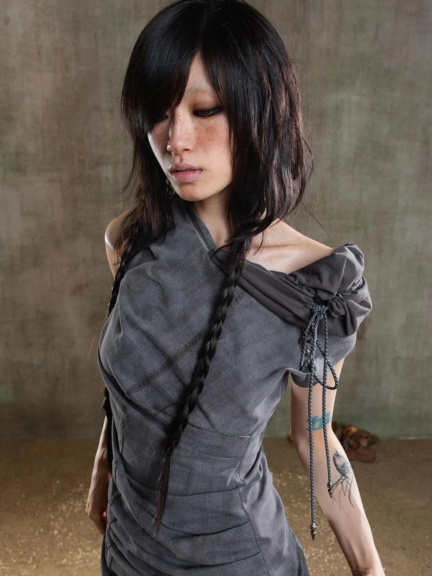 Punk Asym Fold Vest Multi Wear Vintage Summer