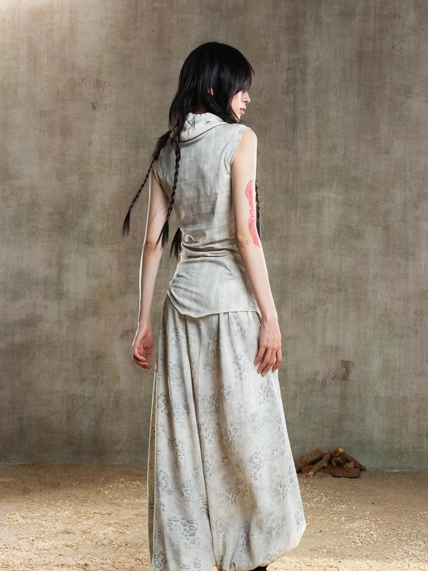 Punk Asym Fold Vest Multi Wear Vintage Summer