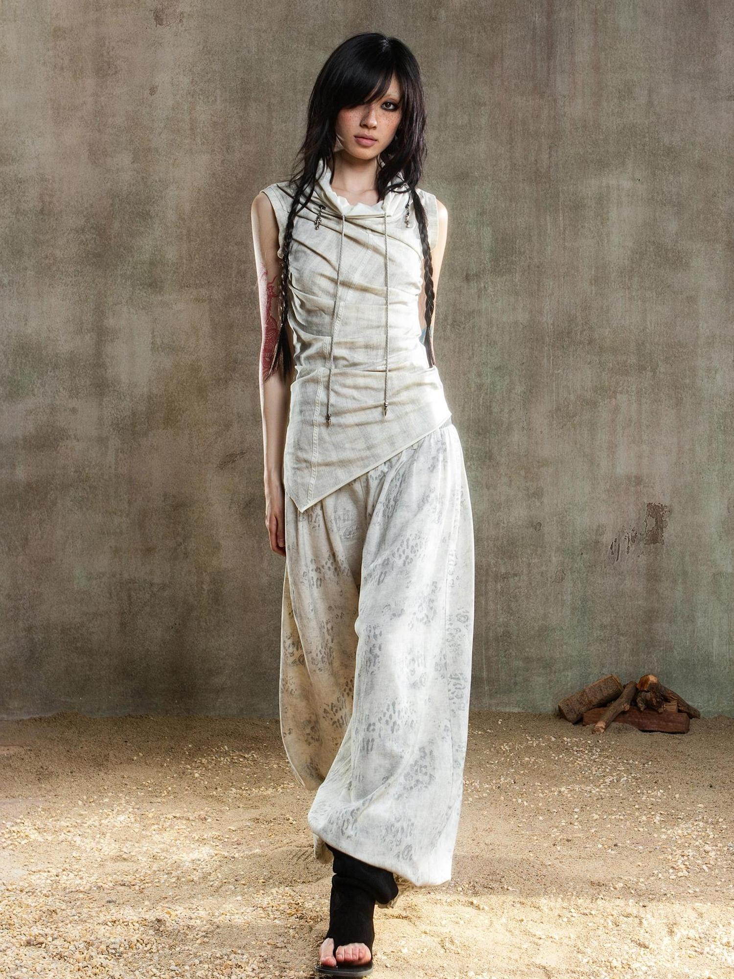 ARIADNAw Punk Asym Fold Vest Multi Wear Vintage Summer