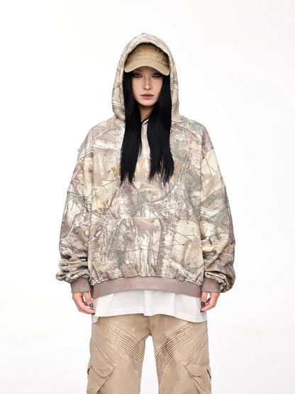 Punk Camo Unisex Vintage Hoodie Jm 8064 Aw 24