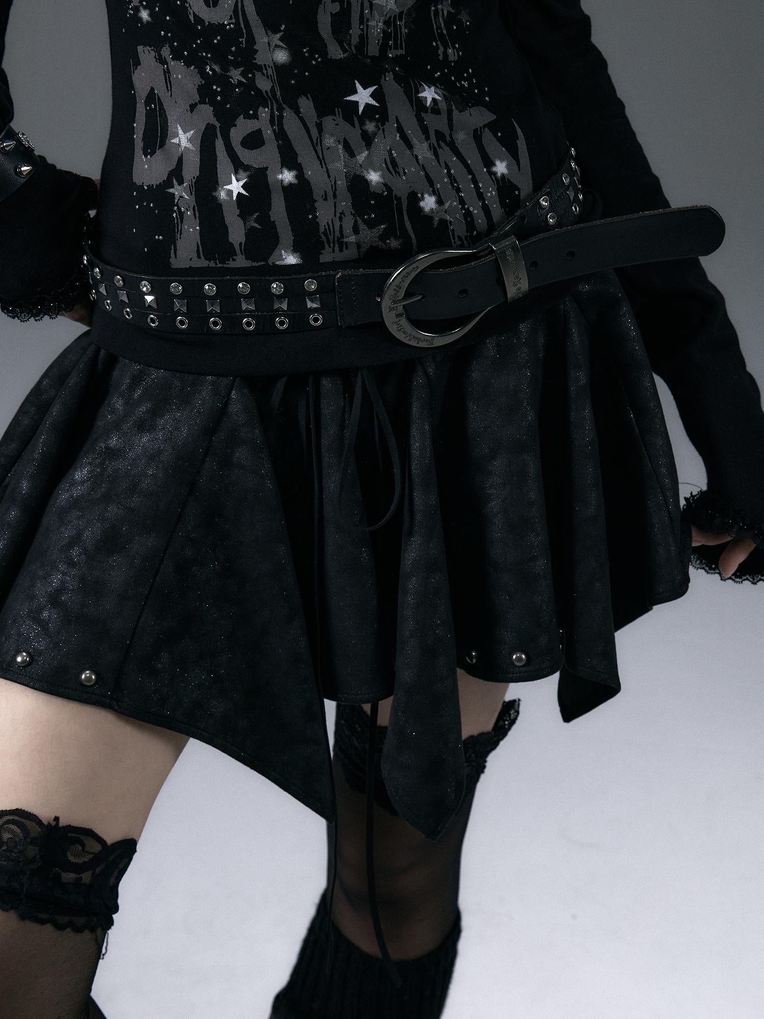 Punk Chic Rhinestone Leather Belt for Women Fashion Belt