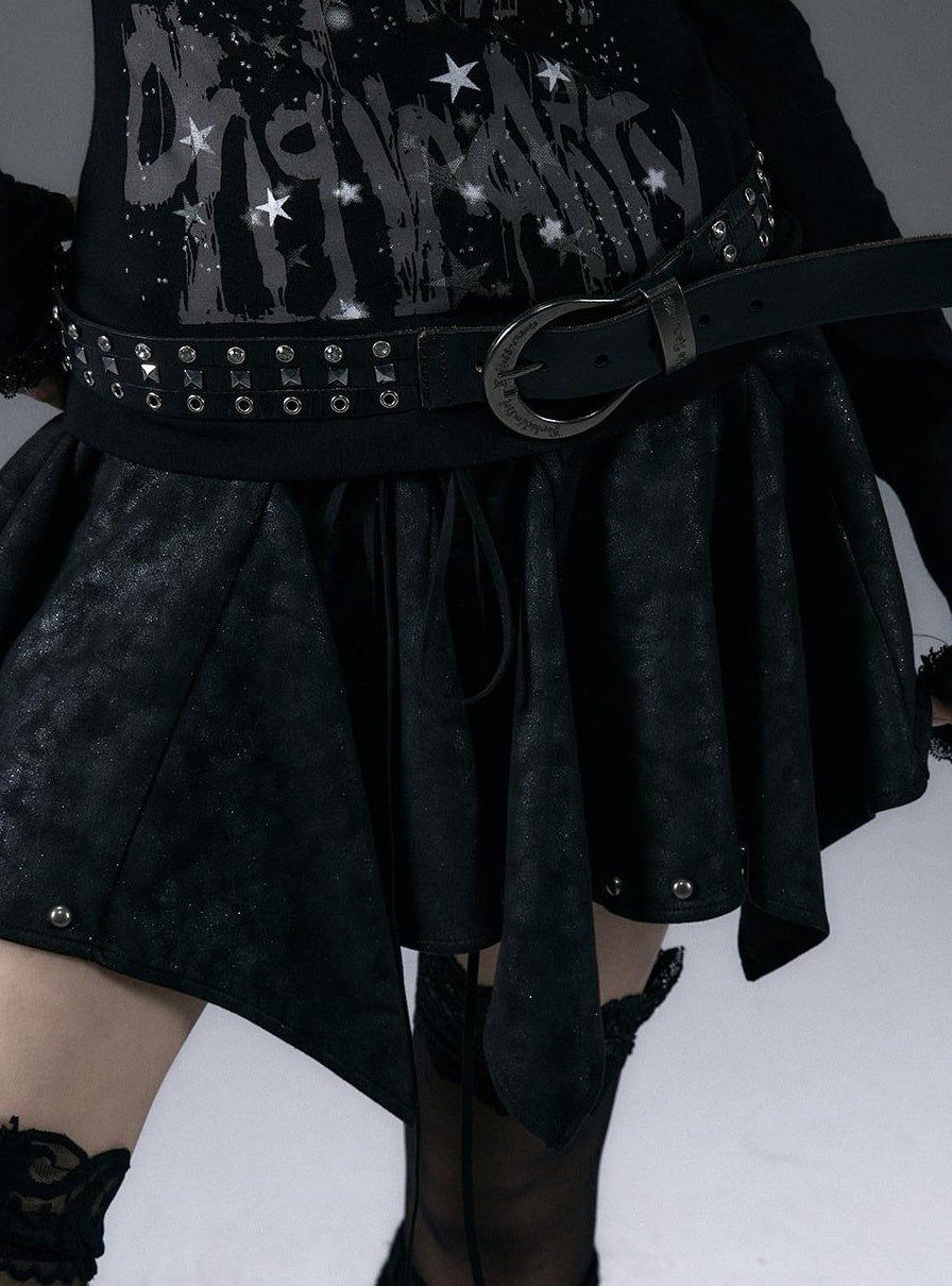 Punk Chic Rhinestone Leather Belt for Women Fashion Belt