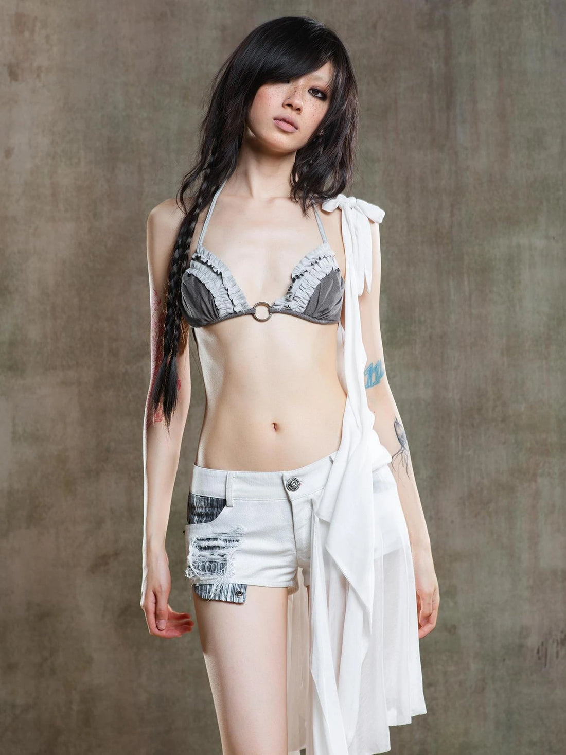 Punk Crinkle Bikini Y2k Summer Edge