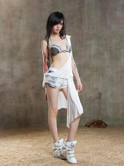 Punk Crinkle Bikini Y2k Summer Edge