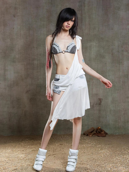Punk Crinkle Bikini Y2k Summer Edge