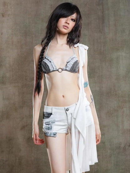 Punk Crinkle Bikini Y2k Summer Edge