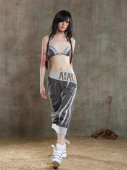 Punk Crinkle Bikini Y2k Summer Edge